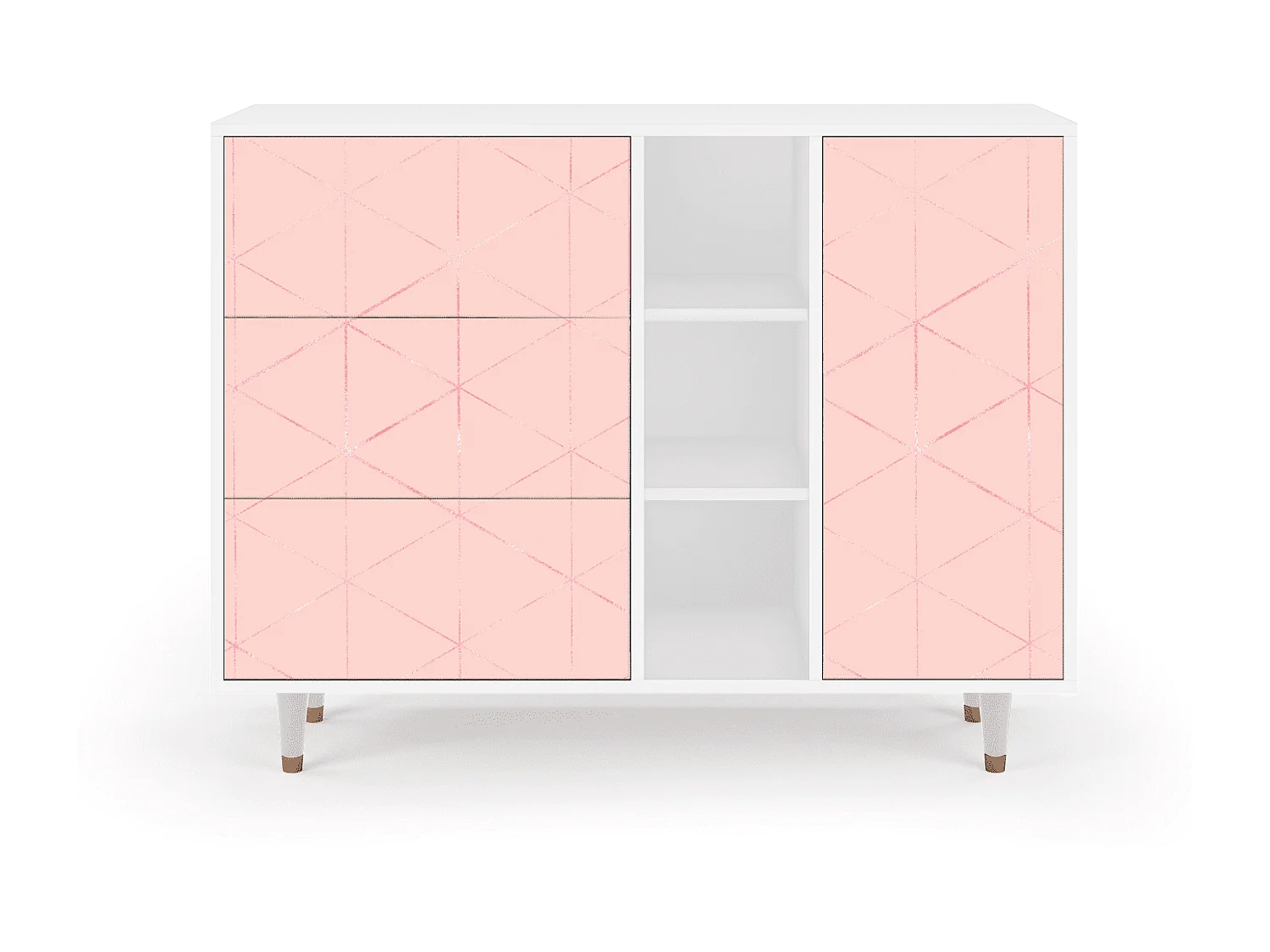 Buffet - 125x98x48 cm - BS2 - Rose Quartz, Blanc