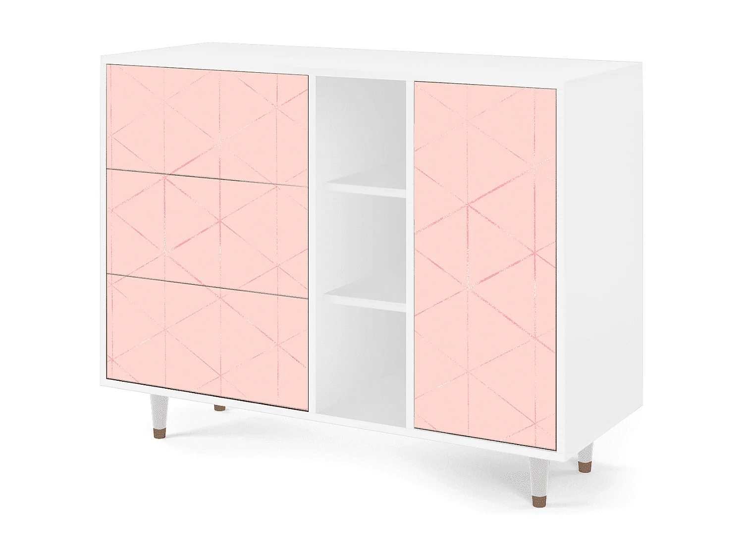 Buffet - 125x98x48 cm - BS2 - Rose Quartz, Blanc