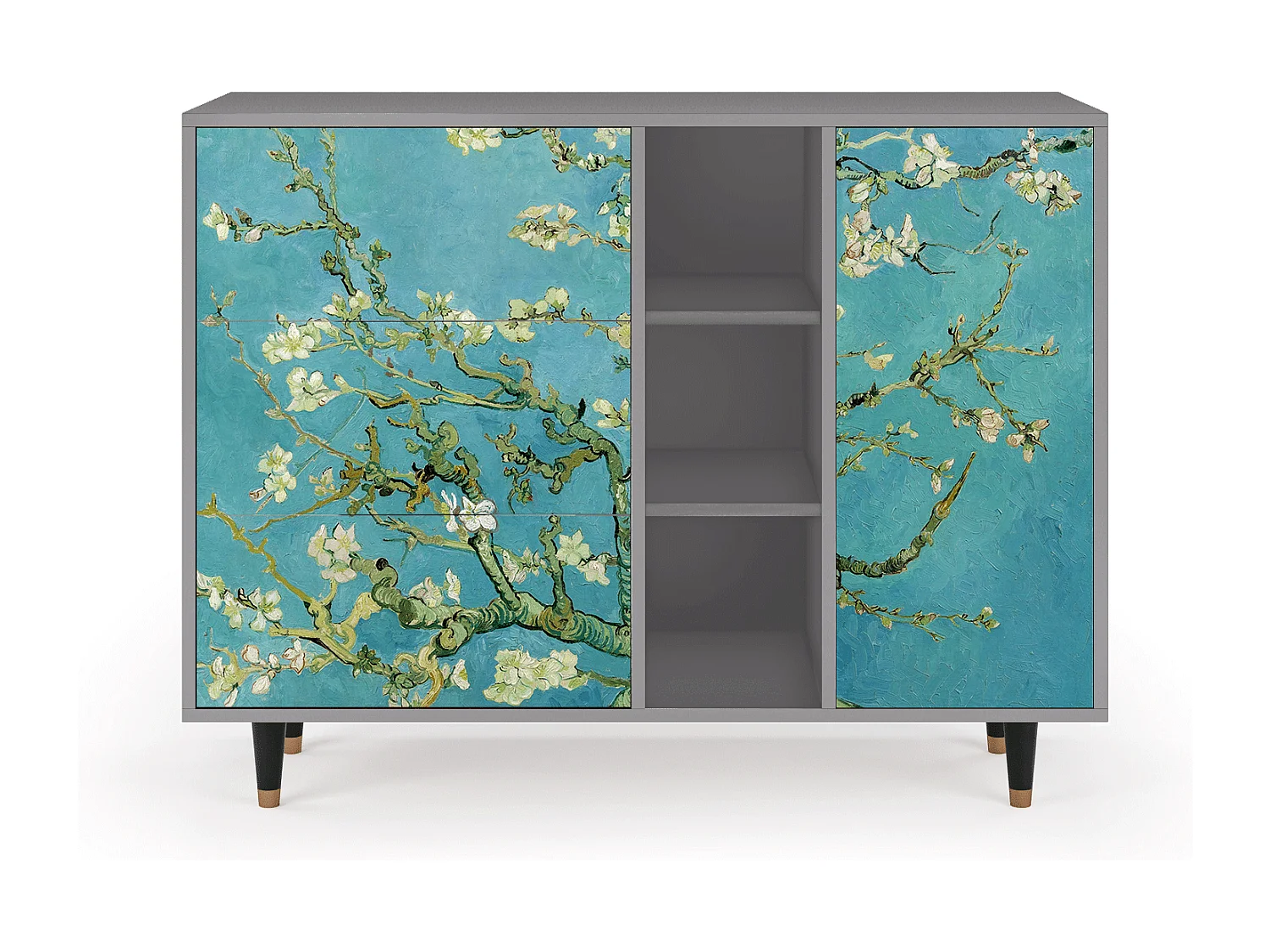 Buffet - 125x98x48 cm - BS2 - Almond Blossom, Gris
