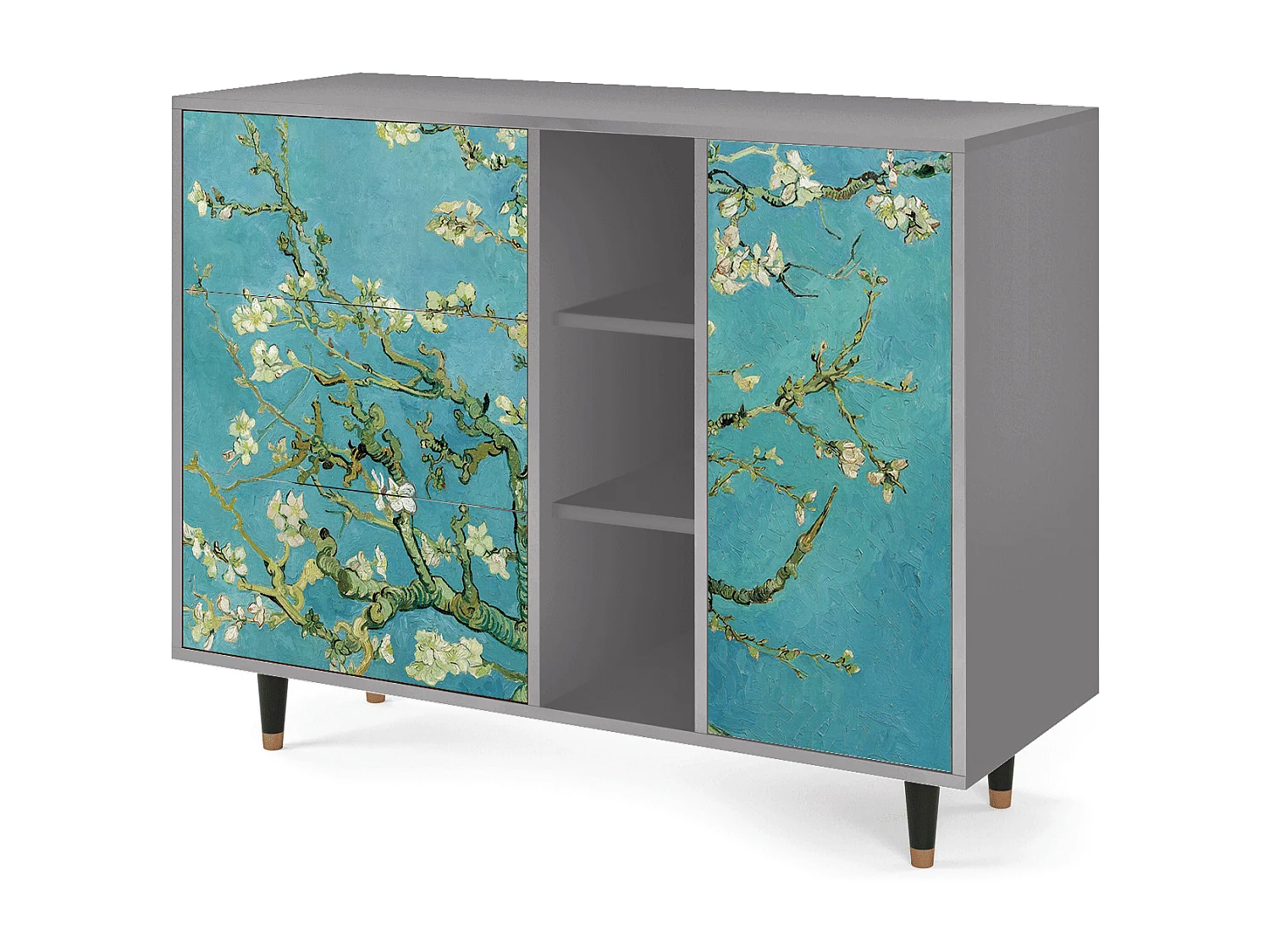 Aparador - 125x98x48 cm - BS2 - Almond Blossom, Gris