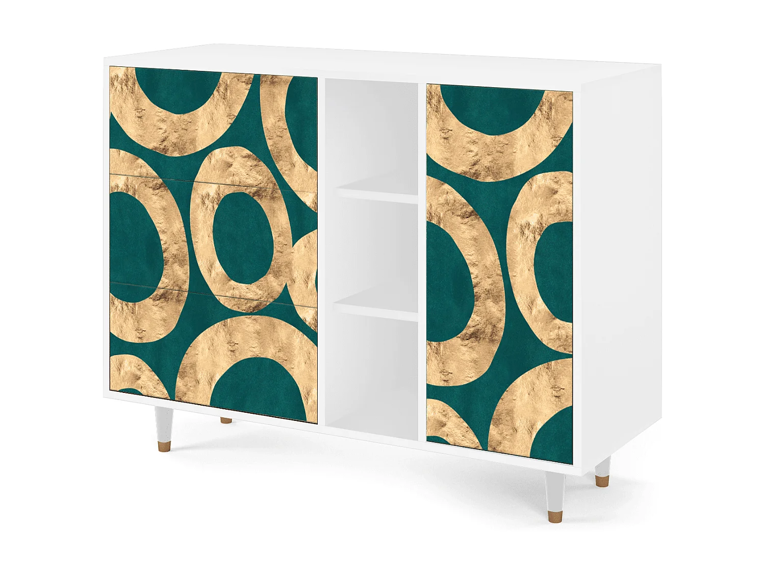 Kredens - 125x98x48 cm - BS2 - Zircon Sphere, Biały