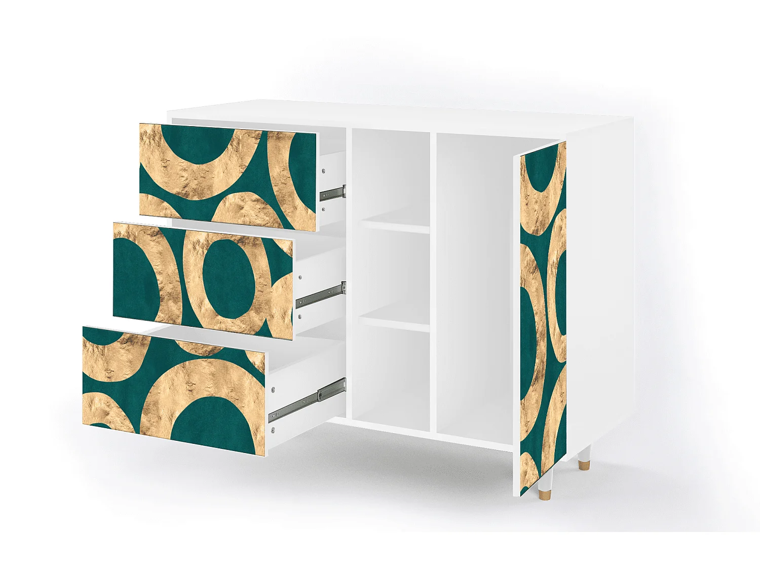 Kredens - 125x98x48 cm - BS2 - Zircon Sphere, Biały