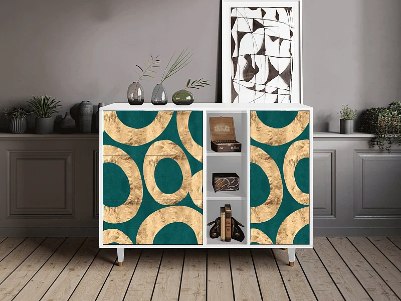 Sideboard - 125x98x48 cm - BS2 - Zircon Sphere, Weiß