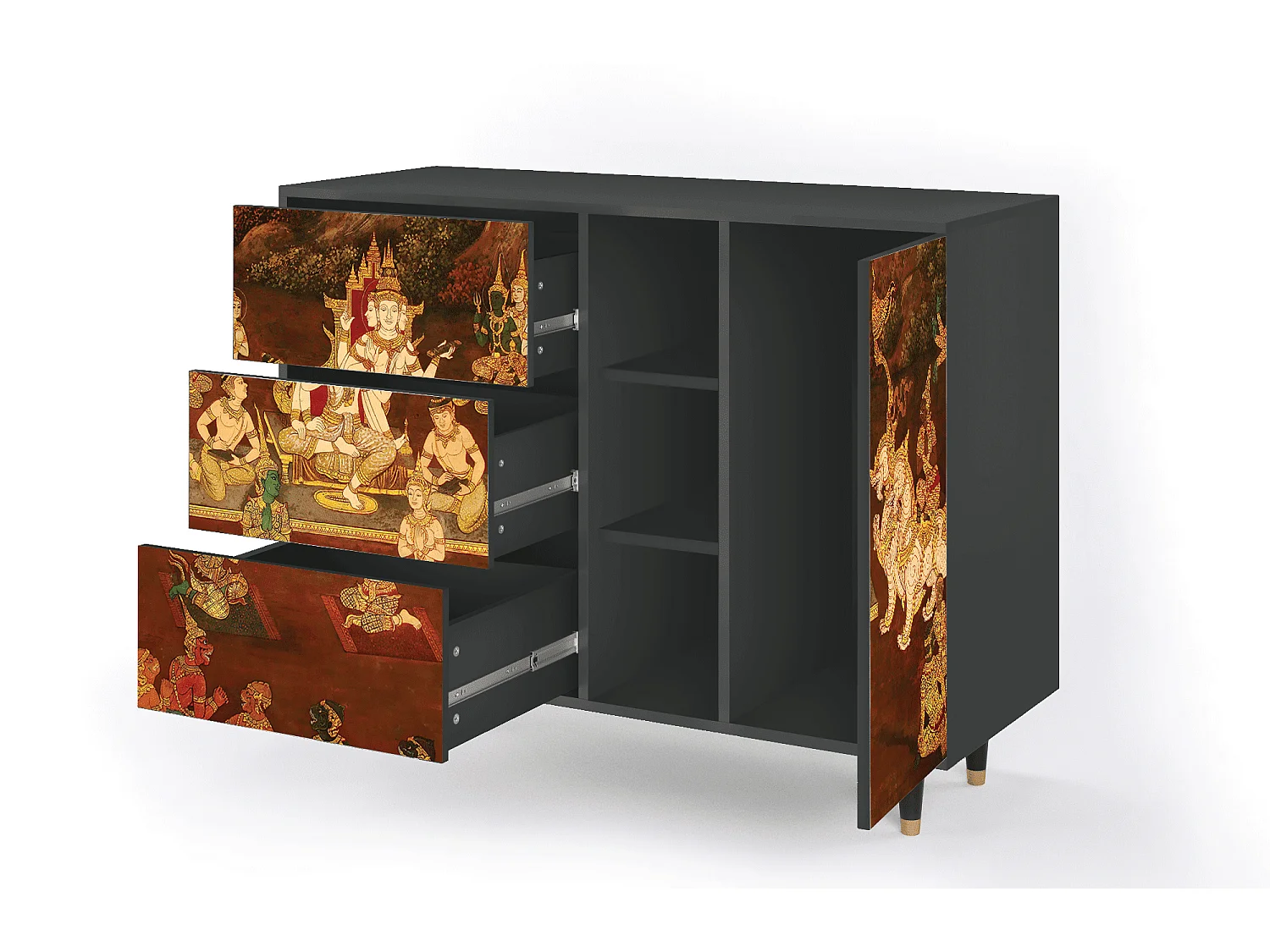 Buffet - 125x98x48 cm - BS2 - Malyavan, Anthracite