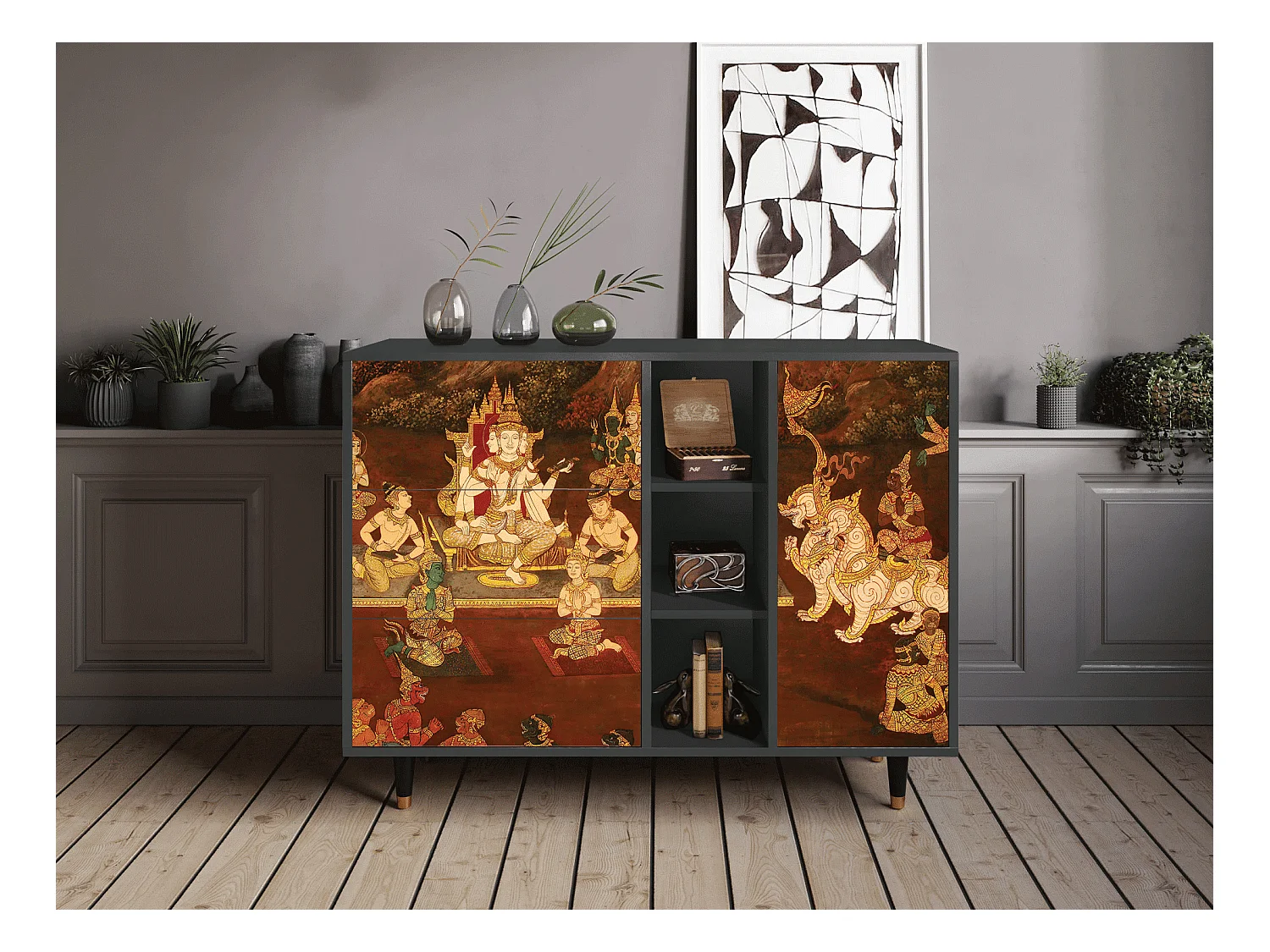 Credenza - 125x98x48 cm - BS2 - Malyavan, Antracite