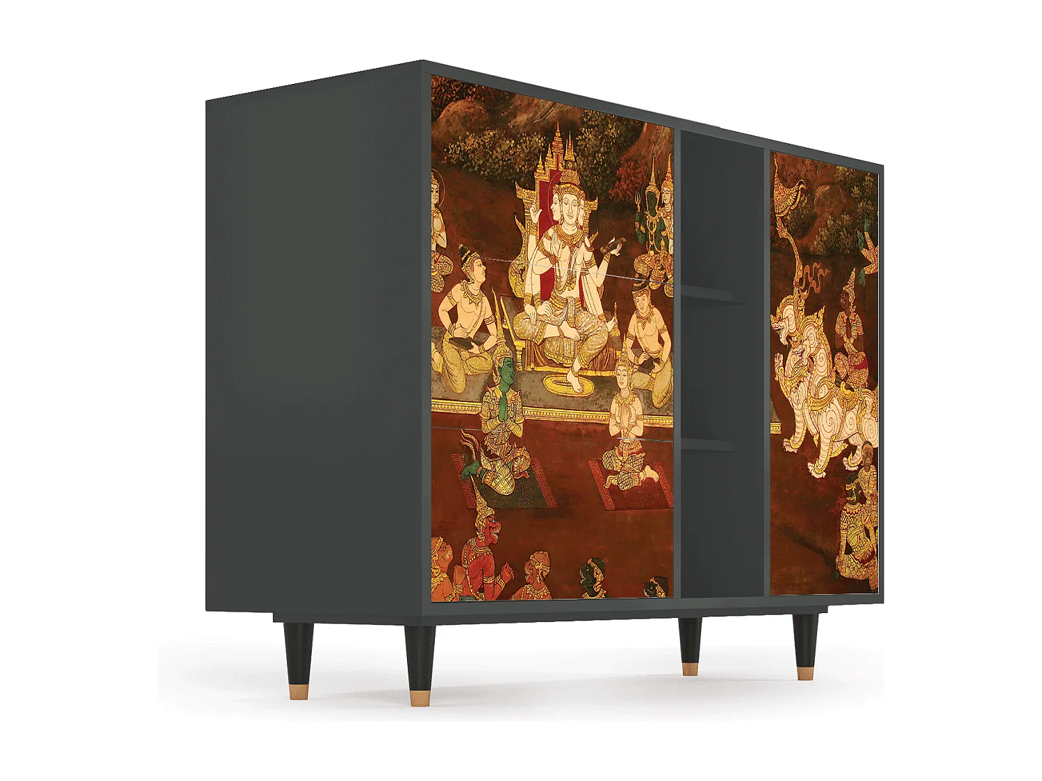 Dressoir - 125x98x48 cm - BS2 - Malyavan, Antraciet