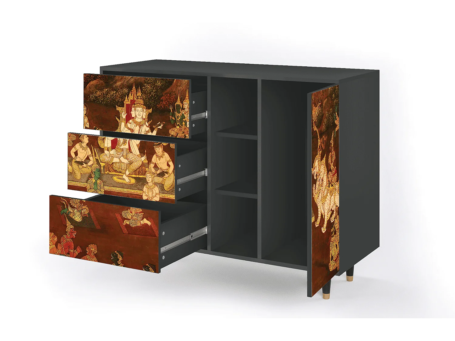 Buffet - 125x98x48 cm - BS2 - Malyavan, Anthracite