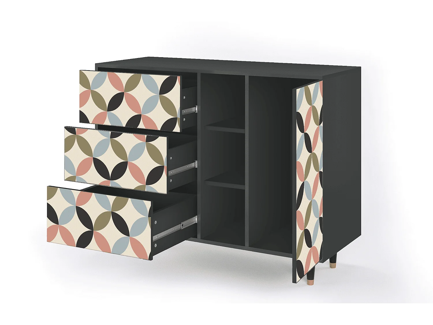 Sideboard - 125x98x48 cm - BS2 - Butterfly Effect, Anthrazit