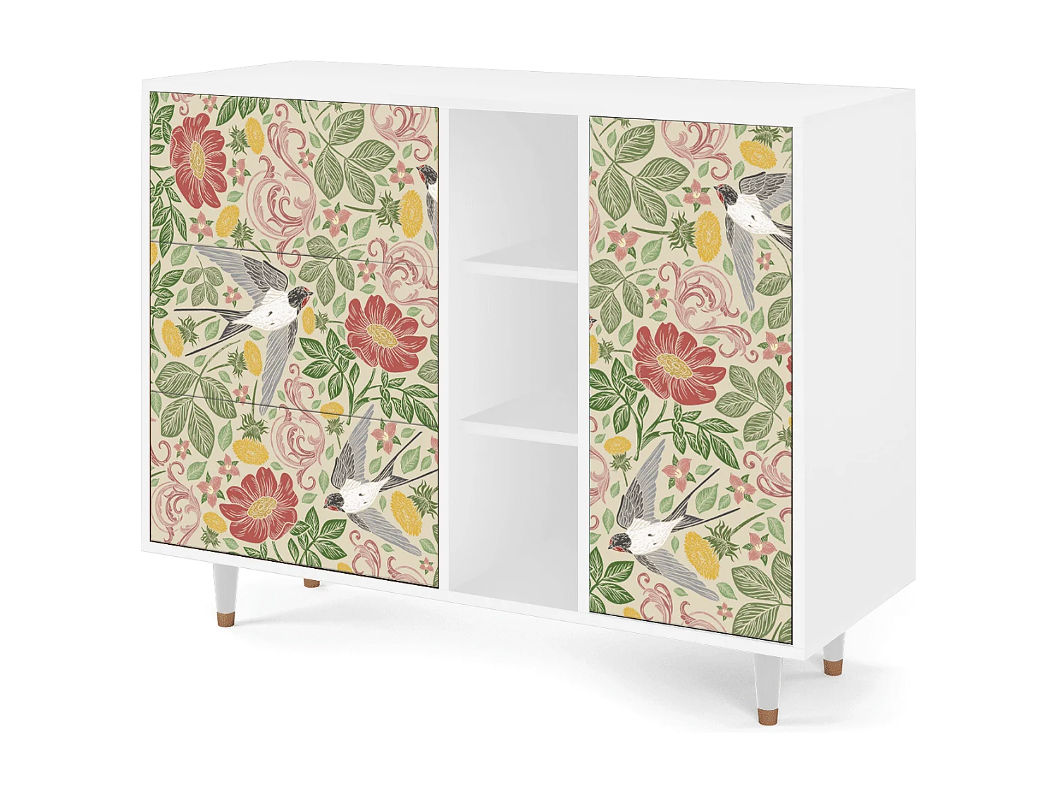 Aparador - 125x98x48 cm - BS2 - Spring Swallow, Blanco