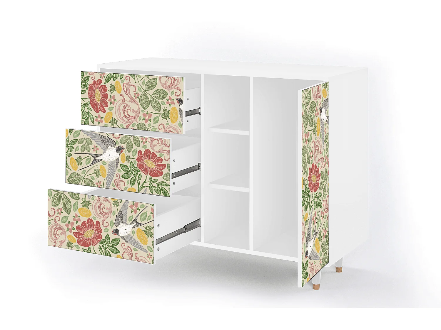 Aparador - 125x98x48 cm - BS2 - Spring Swallow, Blanco