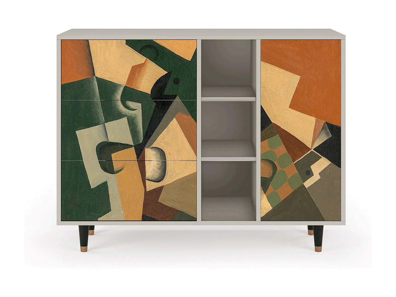 Credenza - 125x98x48 cm - BS2 - Glass and Checkerboard, Sabbia