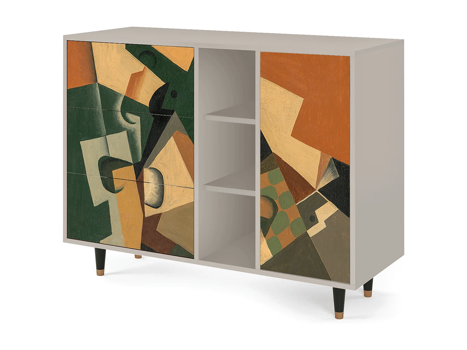 Credenza - 125x98x48 cm - BS2 - Glass and Checkerboard, Sabbia