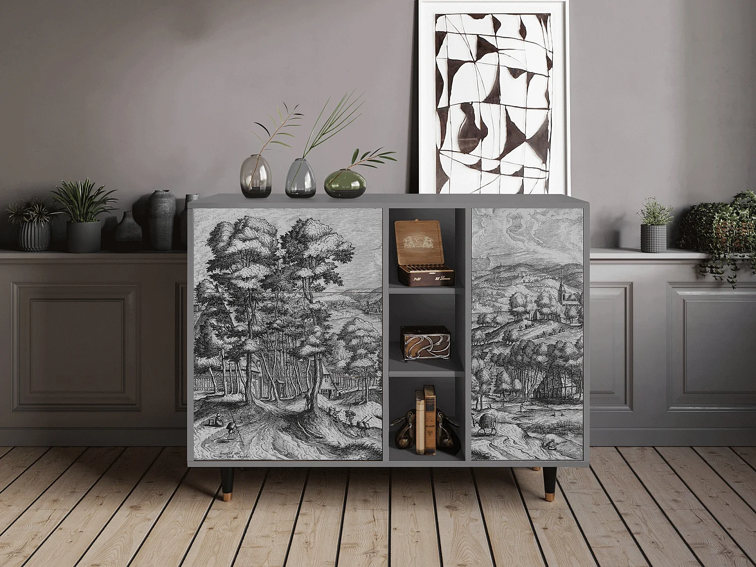 Dressoir - 125x98x48 cm - BS2 - Rusticorum, Grijs