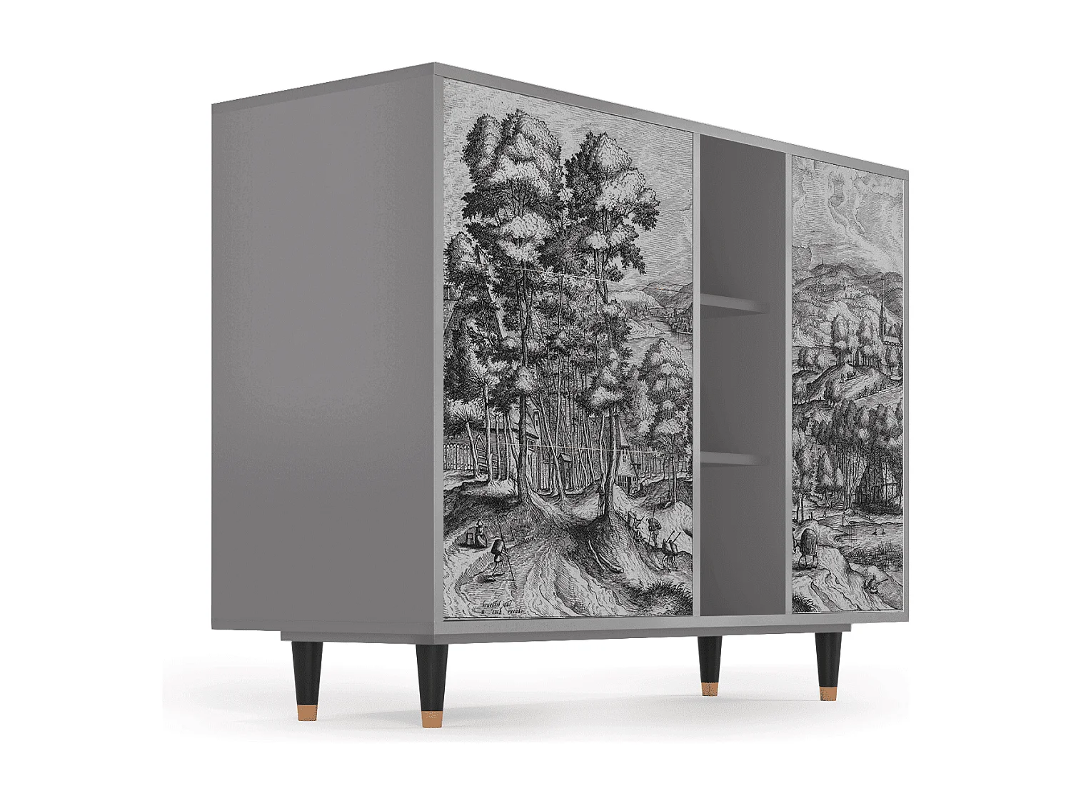 Dressoir - 125x98x48 cm - BS2 - Rusticorum, Grijs