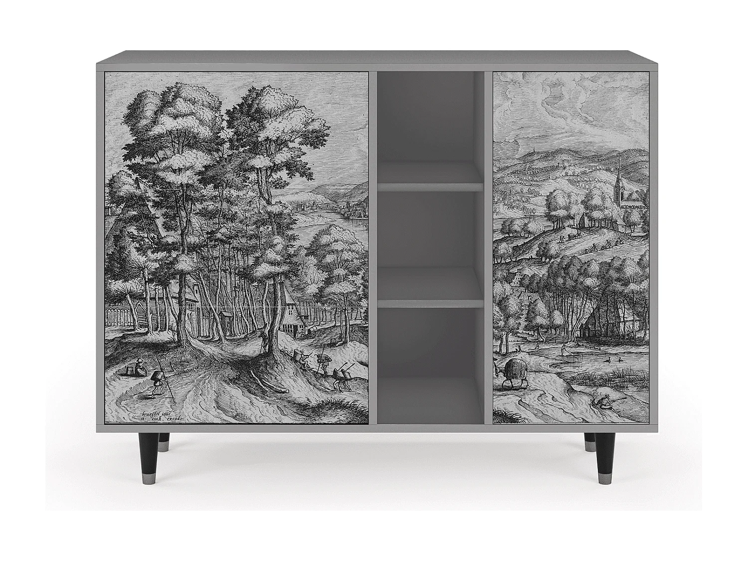 Dressoir - 125x98x48 cm - BS2 - Rusticorum, Grijs