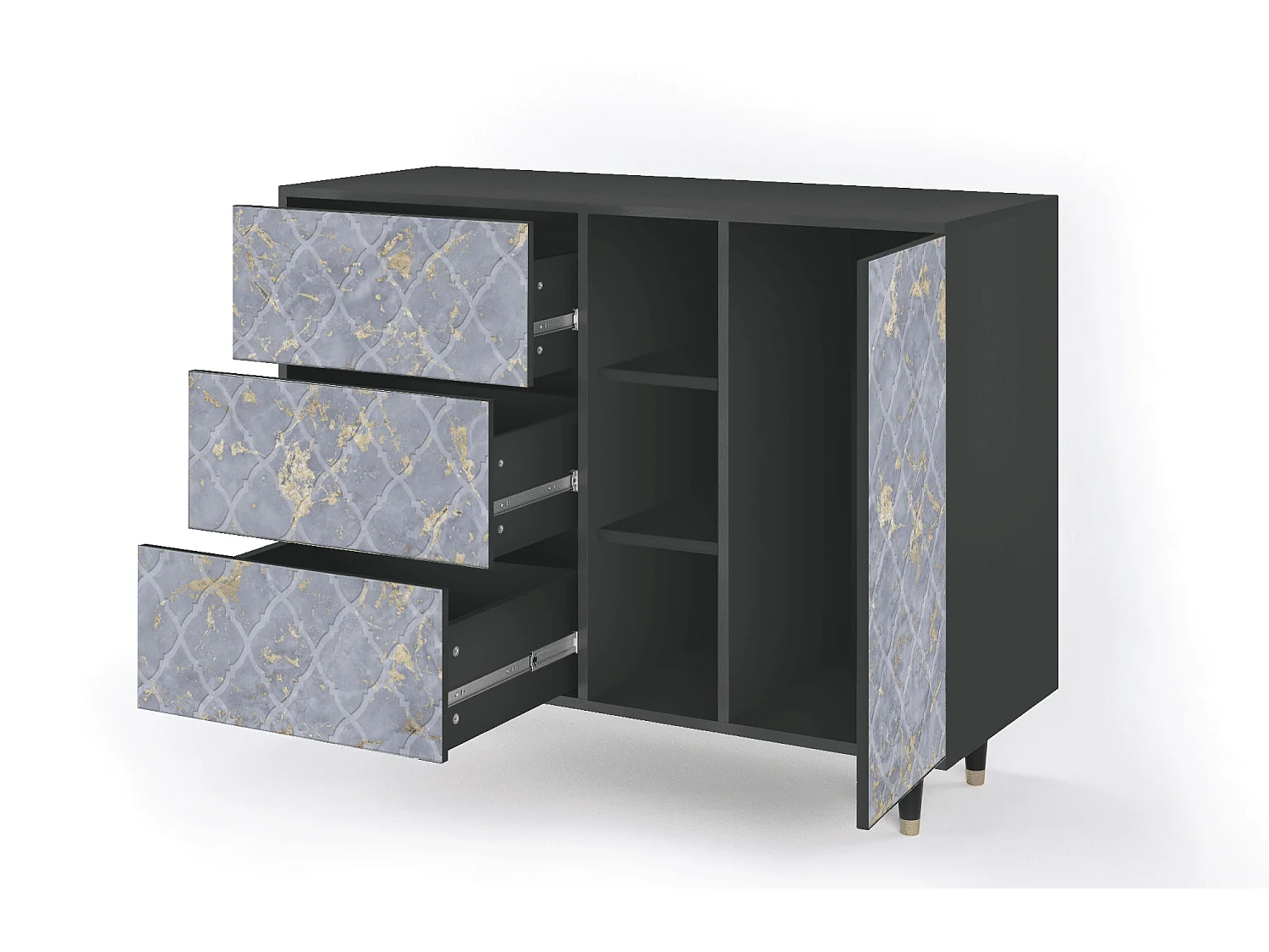 Buffet - 125x98x48 cm - BS2 - Golden Smoke, Anthracite