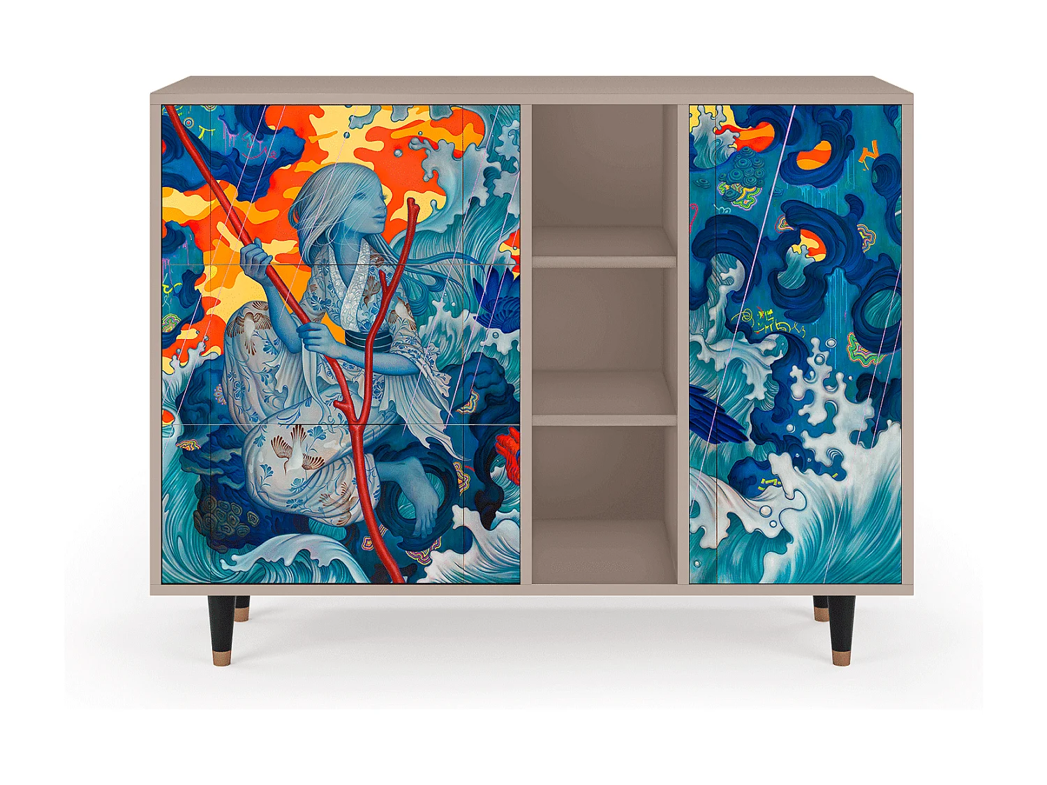 Buffet - 125x98x48 cm - BS2 - The Girl - James Jean, Latte