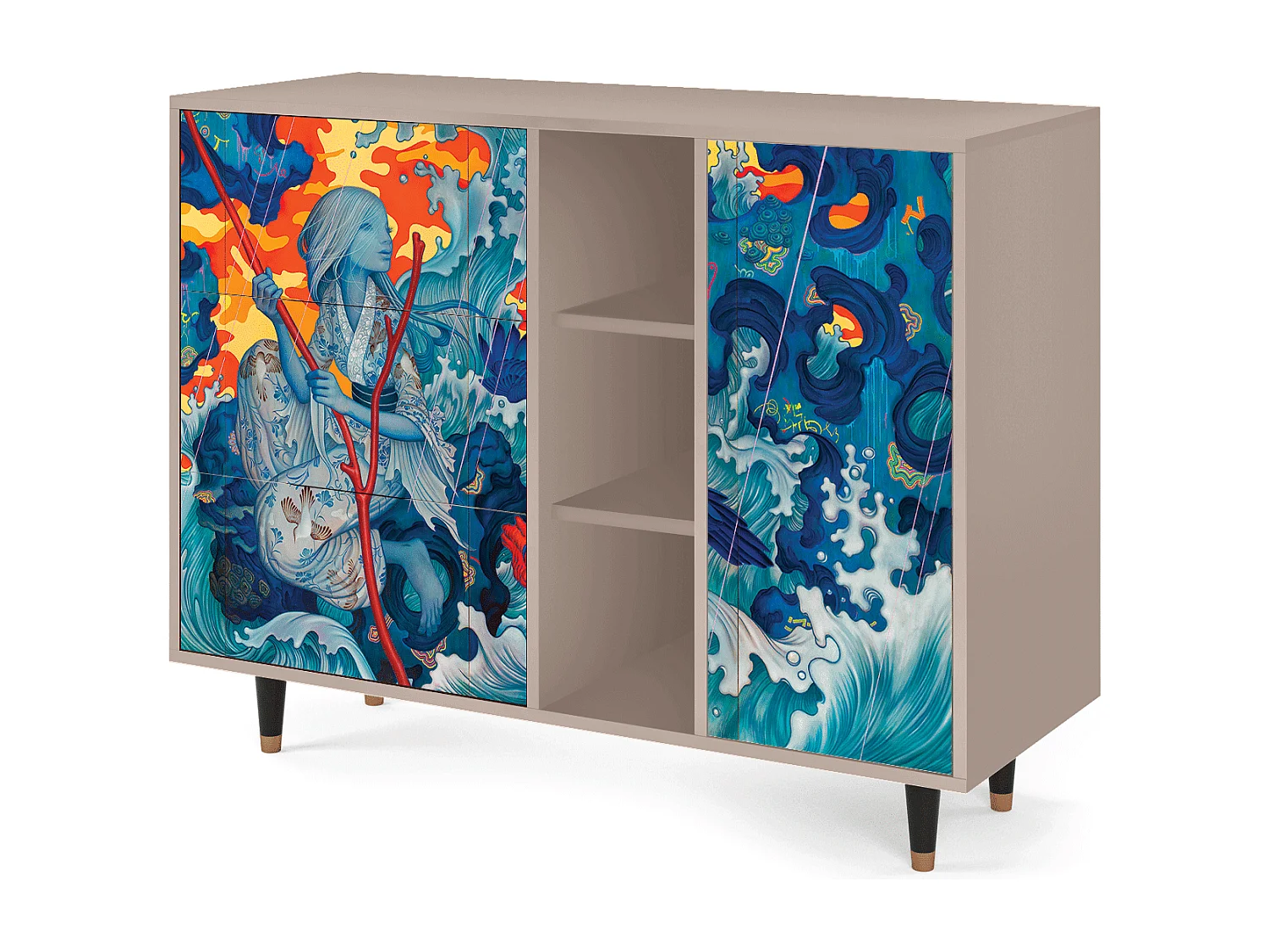 Buffet - 125x98x48 cm - BS2 - The Girl - James Jean, Latte