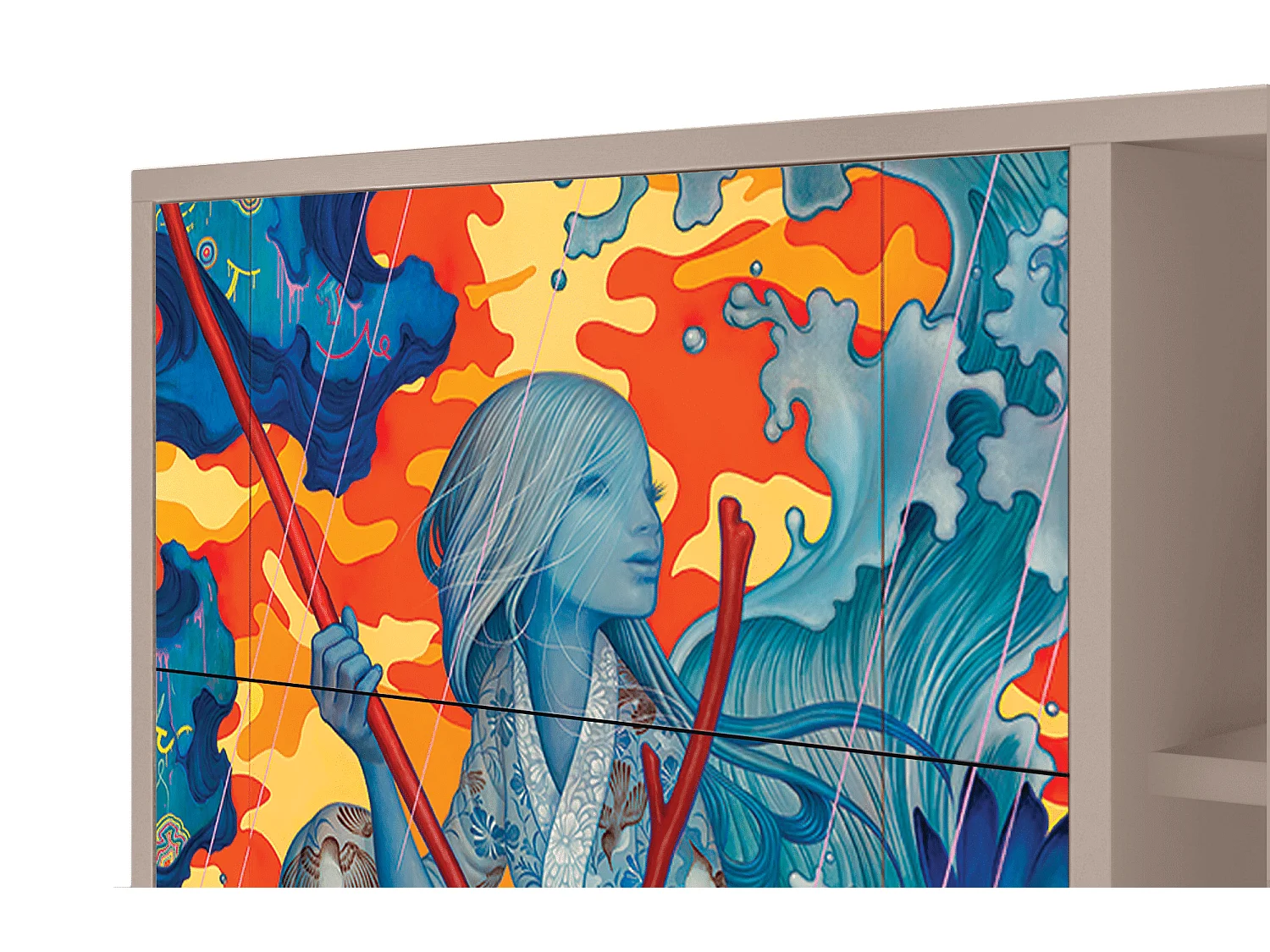 Buffet - 125x98x48 cm - BS2 - The Girl - James Jean, Latte