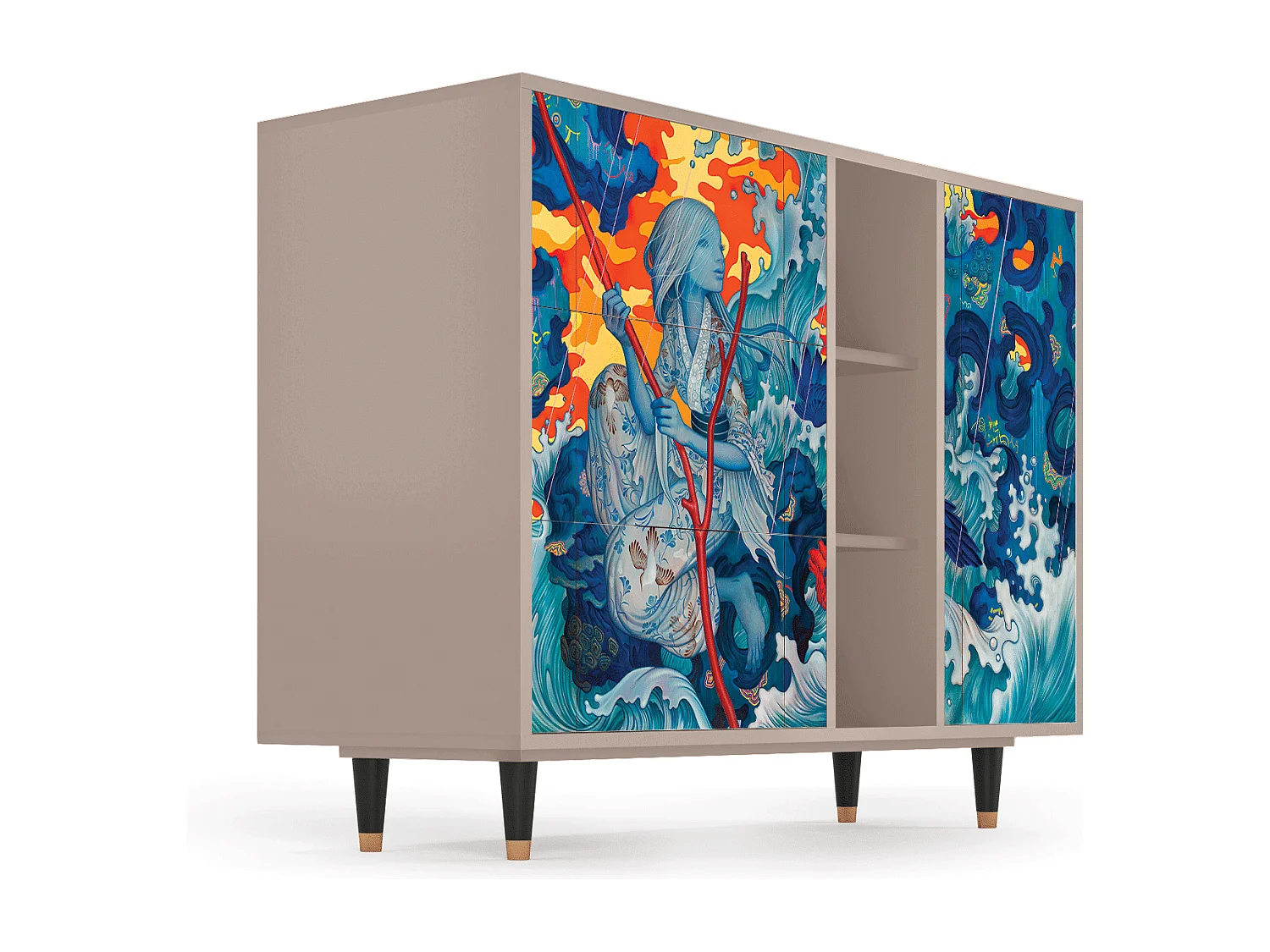 Buffet - 125x98x48 cm - BS2 - The Girl - James Jean, Latte