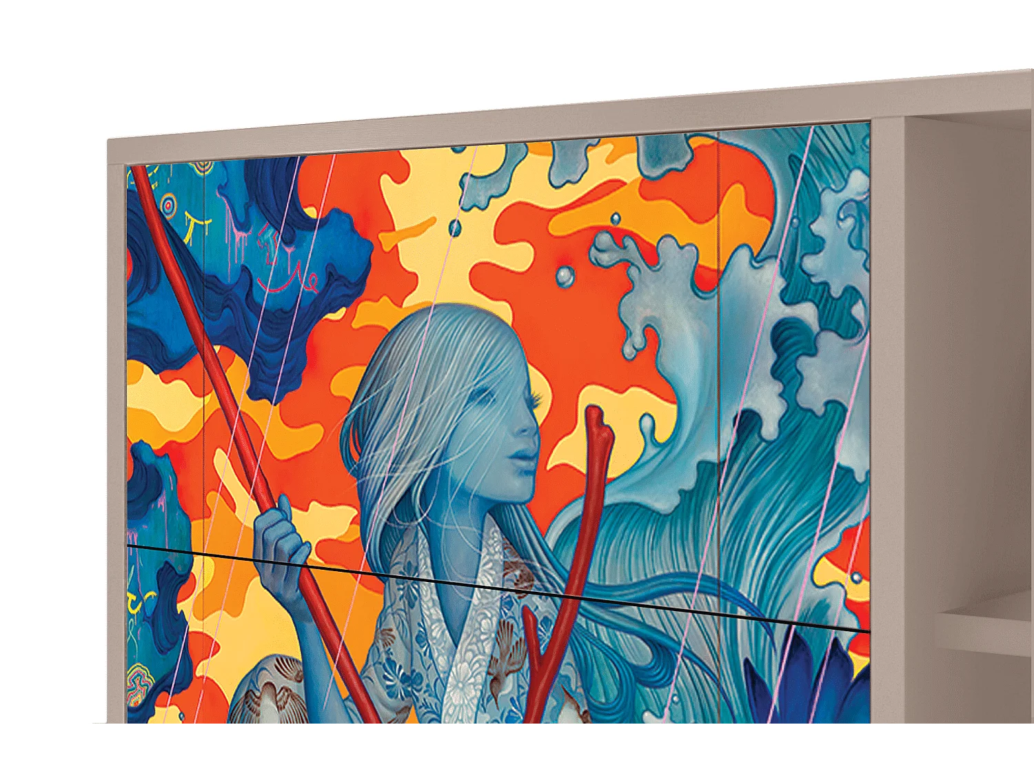 Buffet - 125x98x48 cm - BS2 - The Girl - James Jean, Latte
