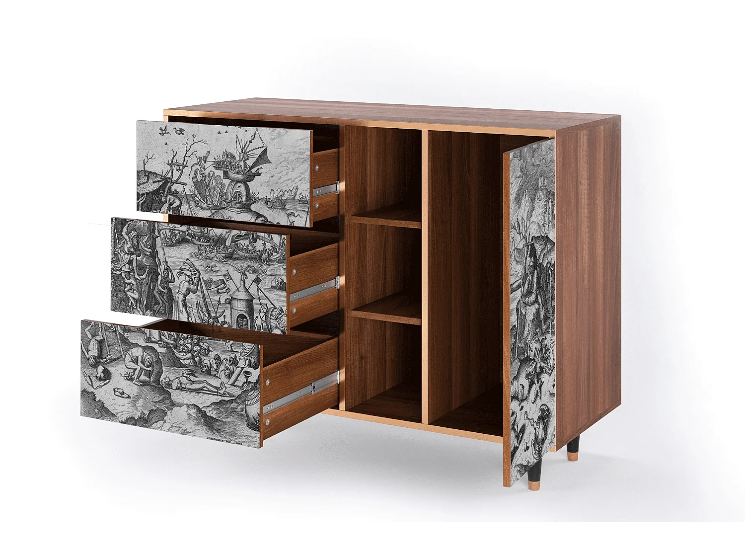 Dressoir - 125x98x48 cm - BS2 - The Temptation, Walnoot