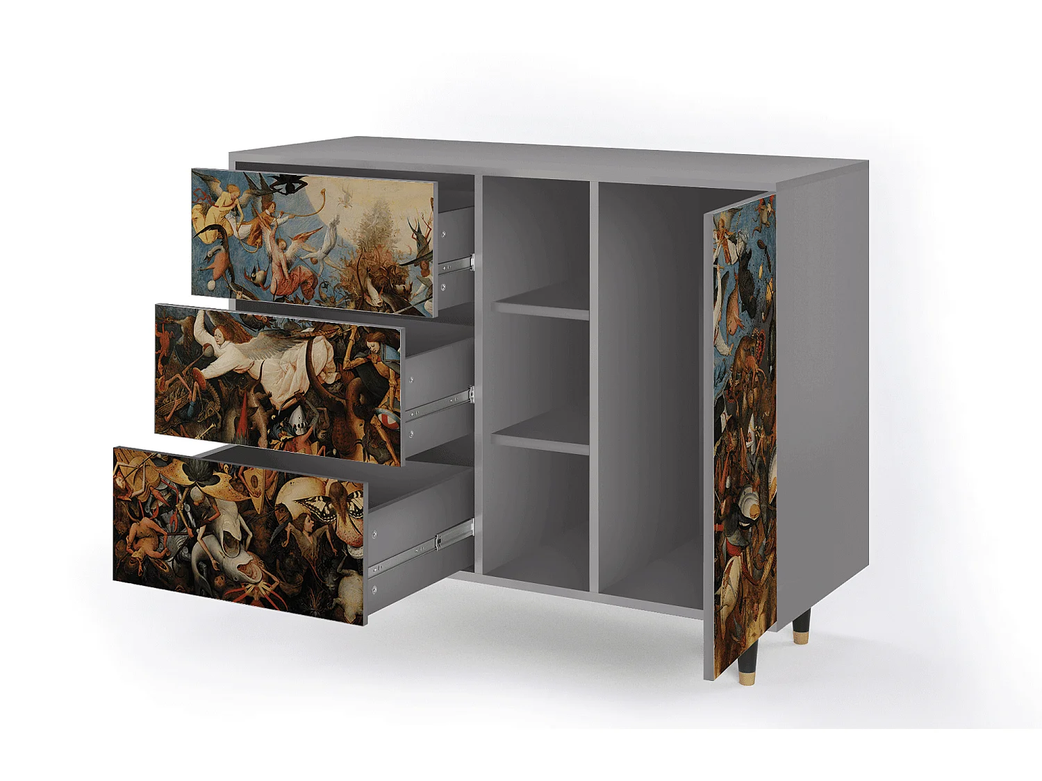 Buffet - 125x98x48 cm - BS2 - The Fall, Gris