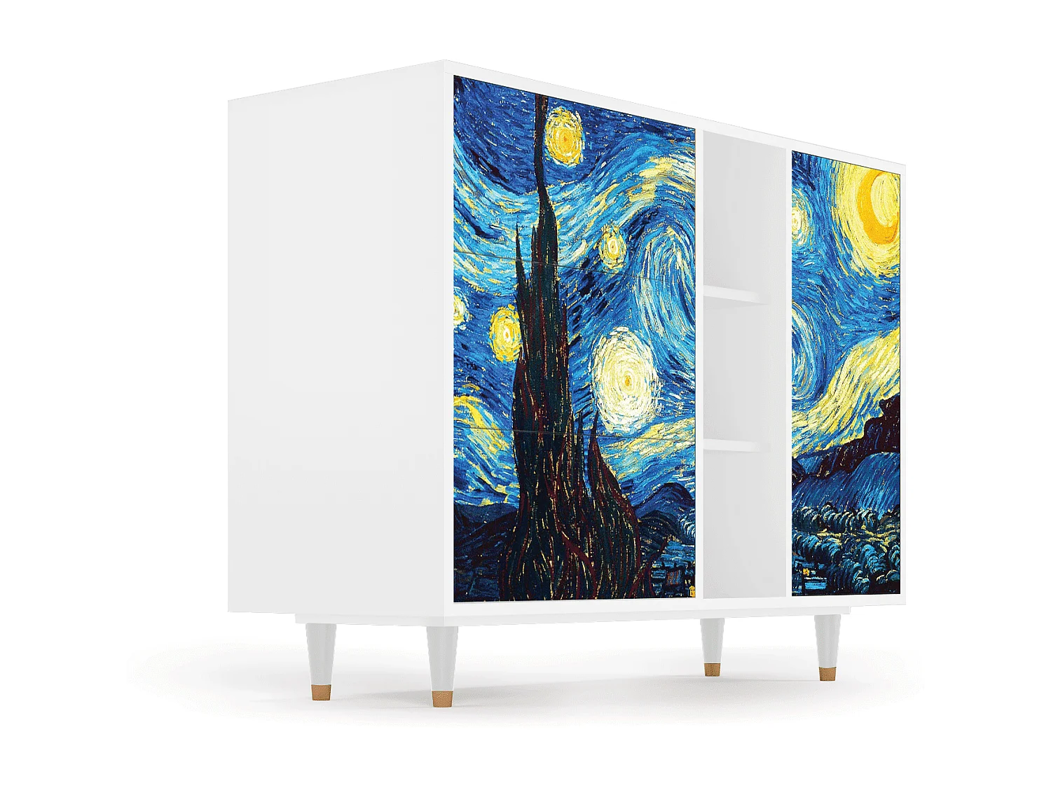 Aparador - 125x98x48 cm - BS2 - The Starry Night  , Branco