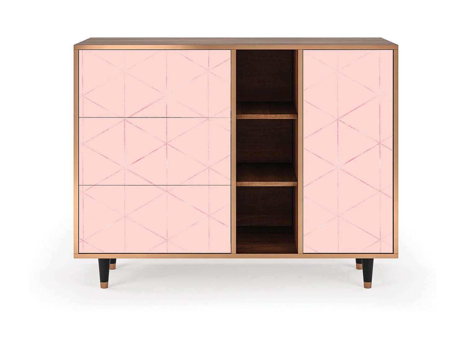 Buffet - 125x98x48 cm - BS2 - Rose Quartz, Noyer