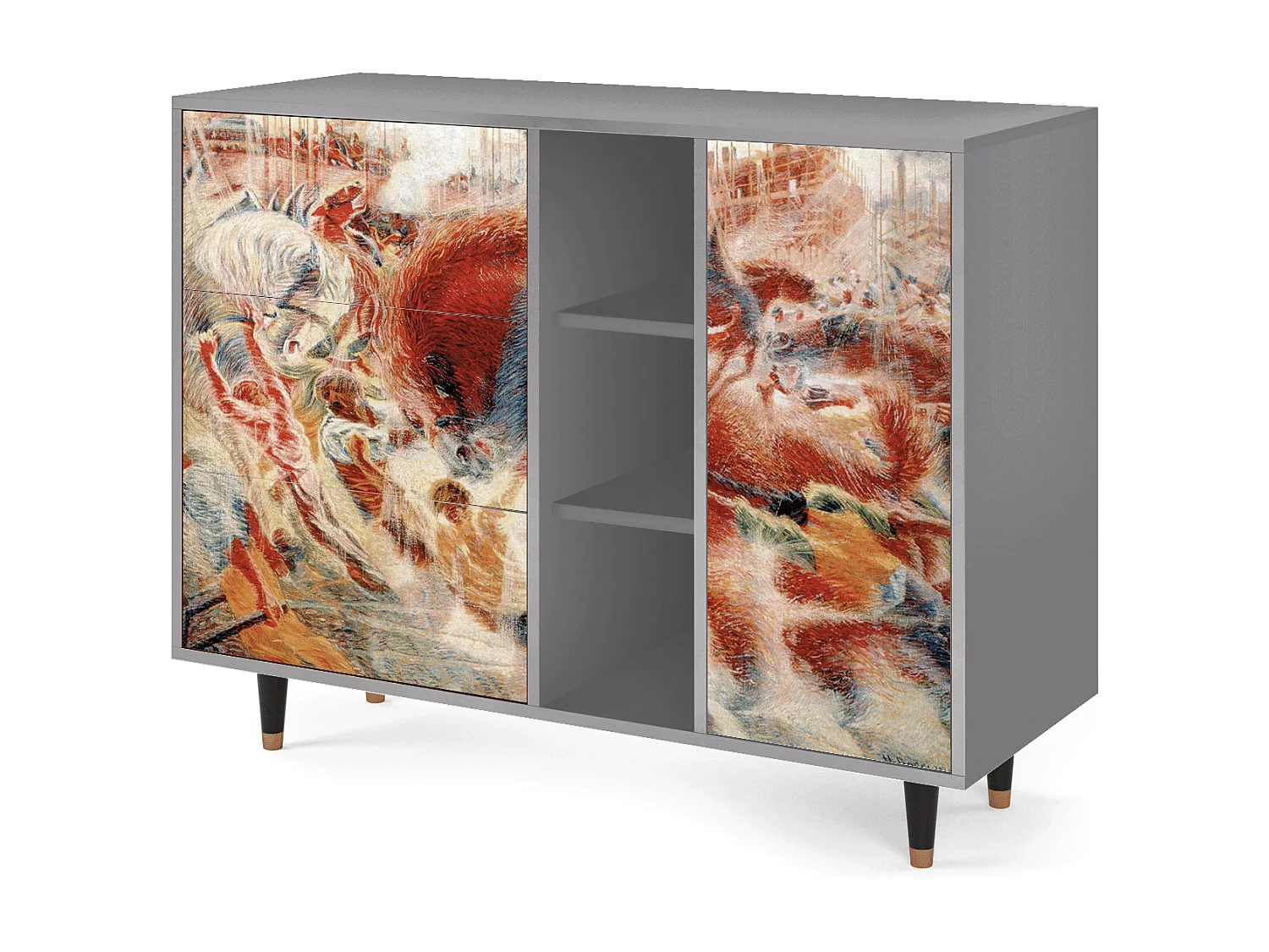 Credenza - 125x98x48 cm - BS2 - The City Rises, Grigio