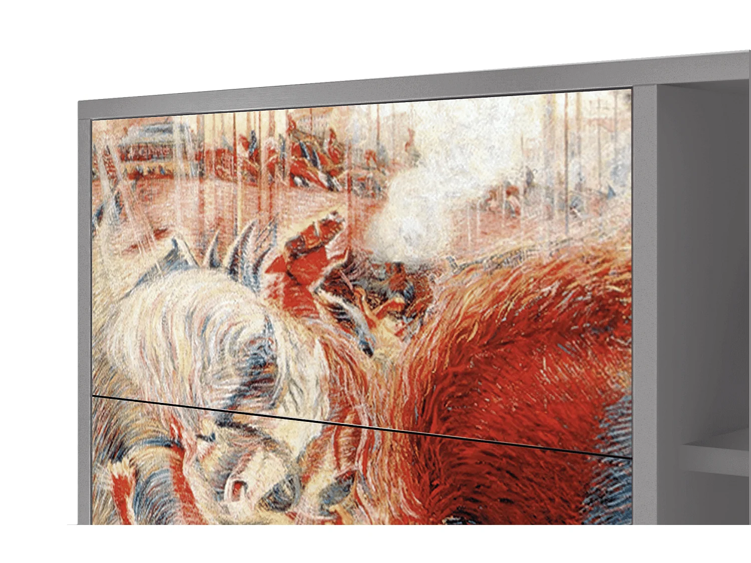 Kredens - 125x98x48 cm - BS2 - The City Rises, Szary