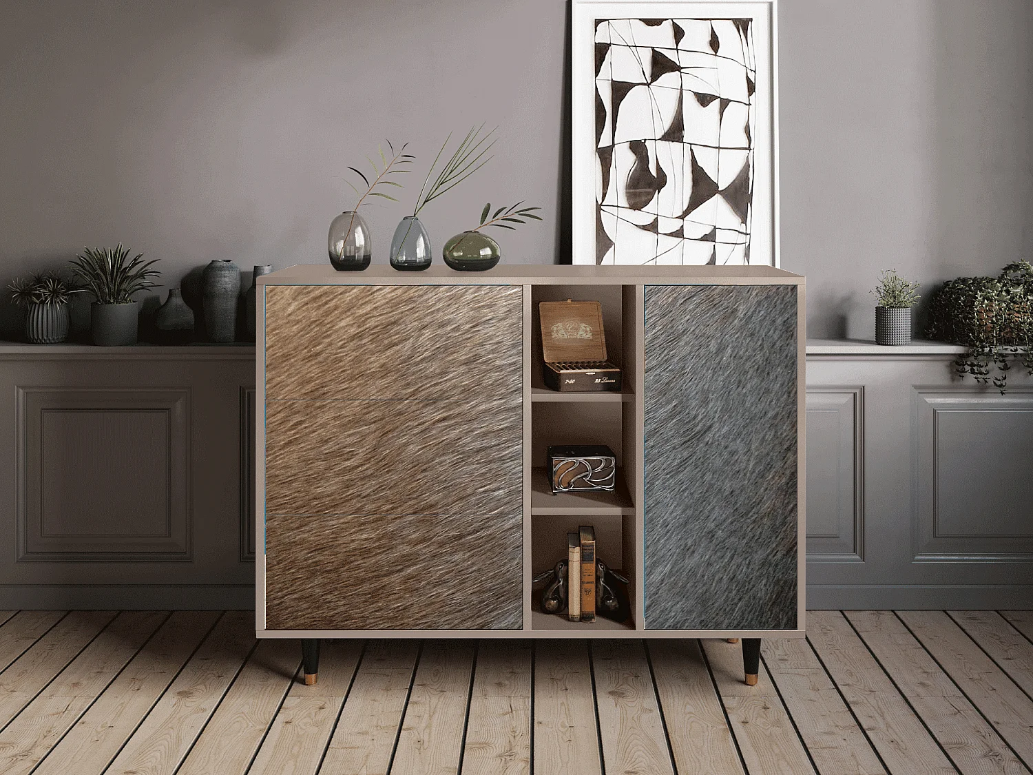 Buffet - 125x98x48 cm - BS2 - Peanut Hair, Latte