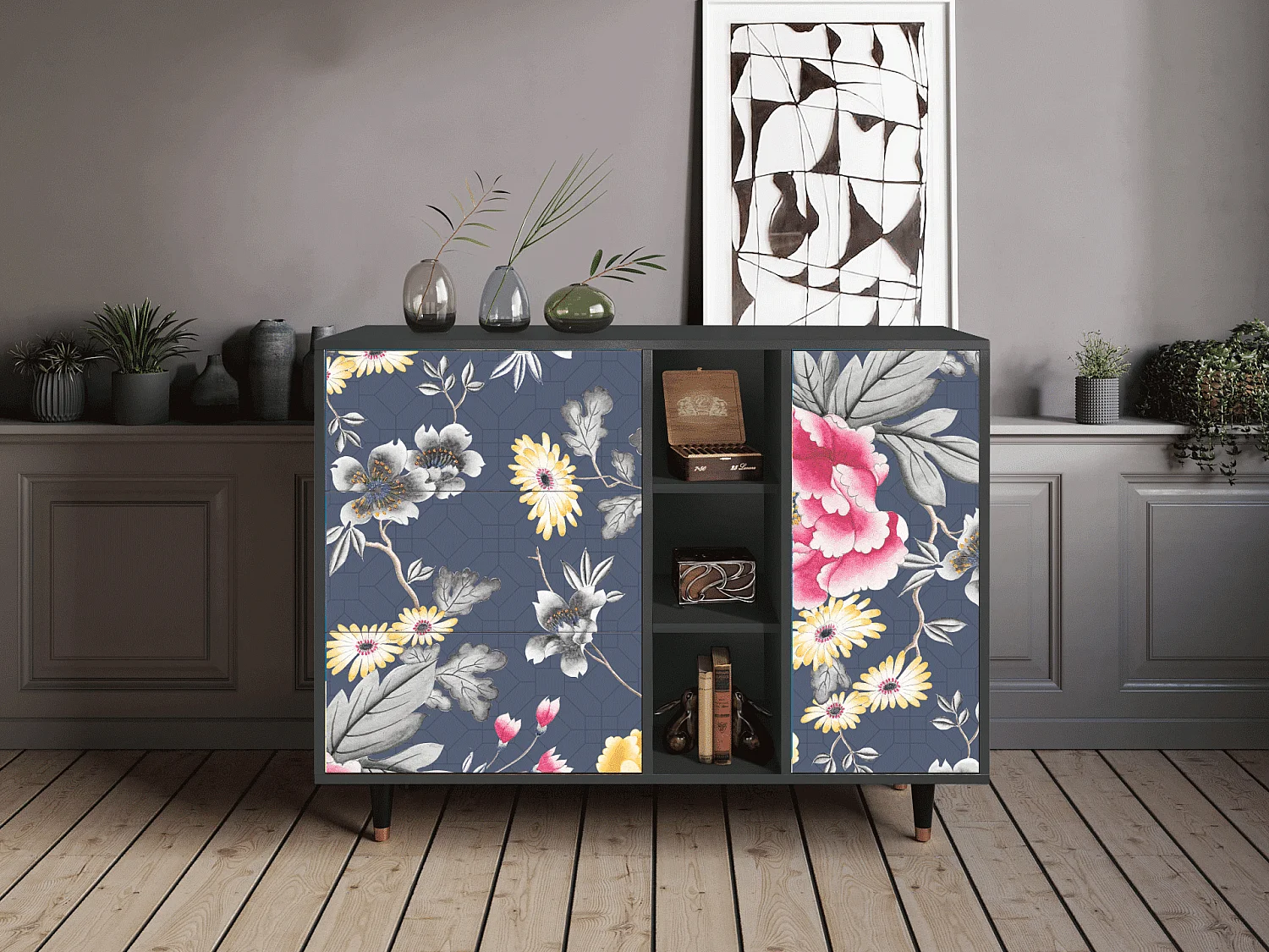 Credenza - 125x98x48 cm - BS2 - Dark Flower Bed, Antracite