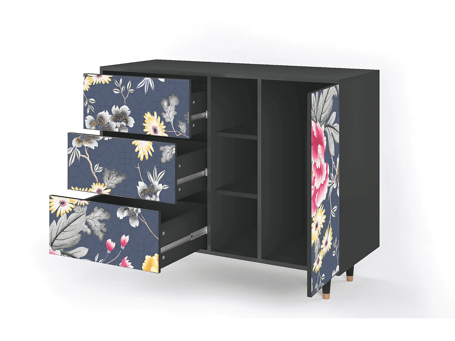 Credenza - 125x98x48 cm - BS2 - Dark Flower Bed, Antracite