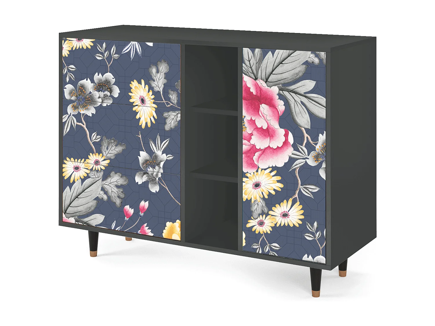 Buffet - 125x98x48 cm - BS2 - Dark Flower Bed, Anthracite