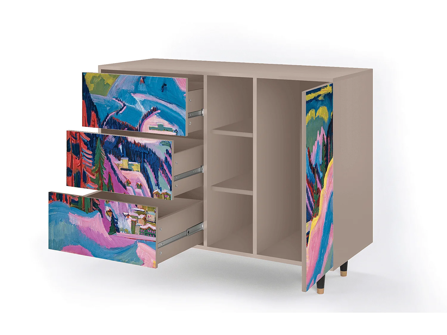 Buffet - 125x98x48 cm - BS2 - Davos Winter, Latte