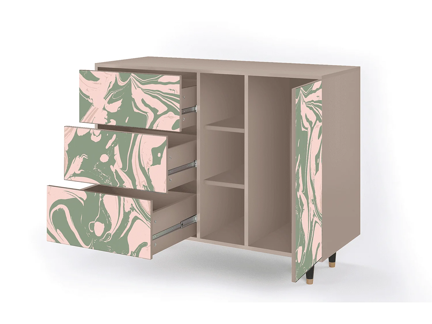 Aparador - 125x98x48 cm - BS2 - Aquarelle, Latte