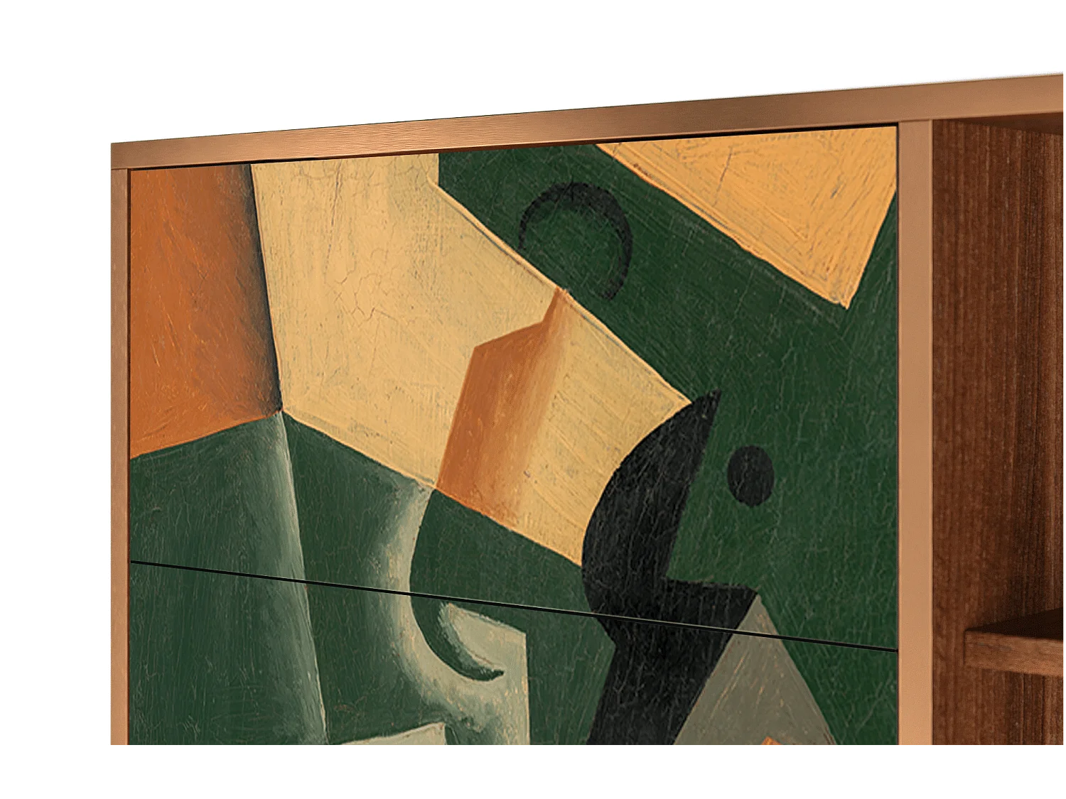 Dressoir - 125x98x48 cm - BS2 - Glass and Checkerboard, Walnoot