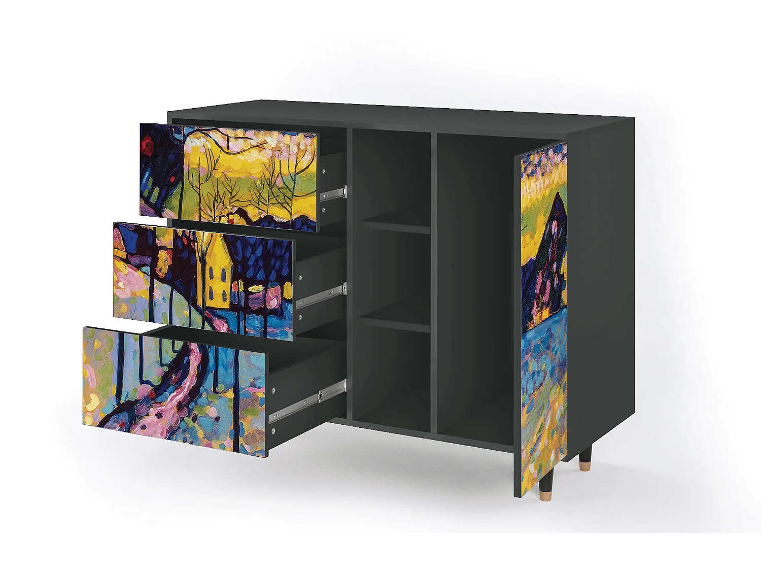 Credenza - 125x98x48 cm - BS2 - Winter Landscape, Antracite