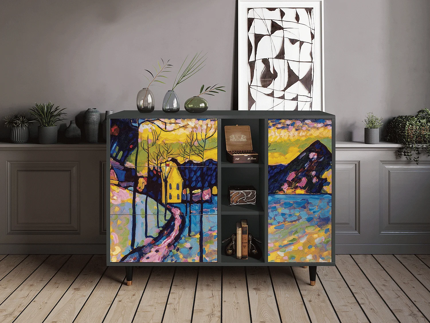 Buffet - 125x98x48 cm - BS2 - Winter Landscape, Anthracite