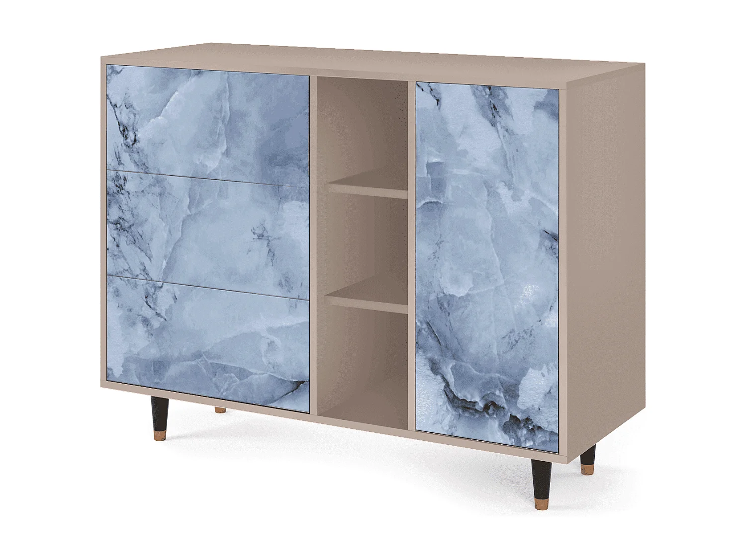 Kredens - 125x98x48 cm - BS2 - Feather Ice, Latte