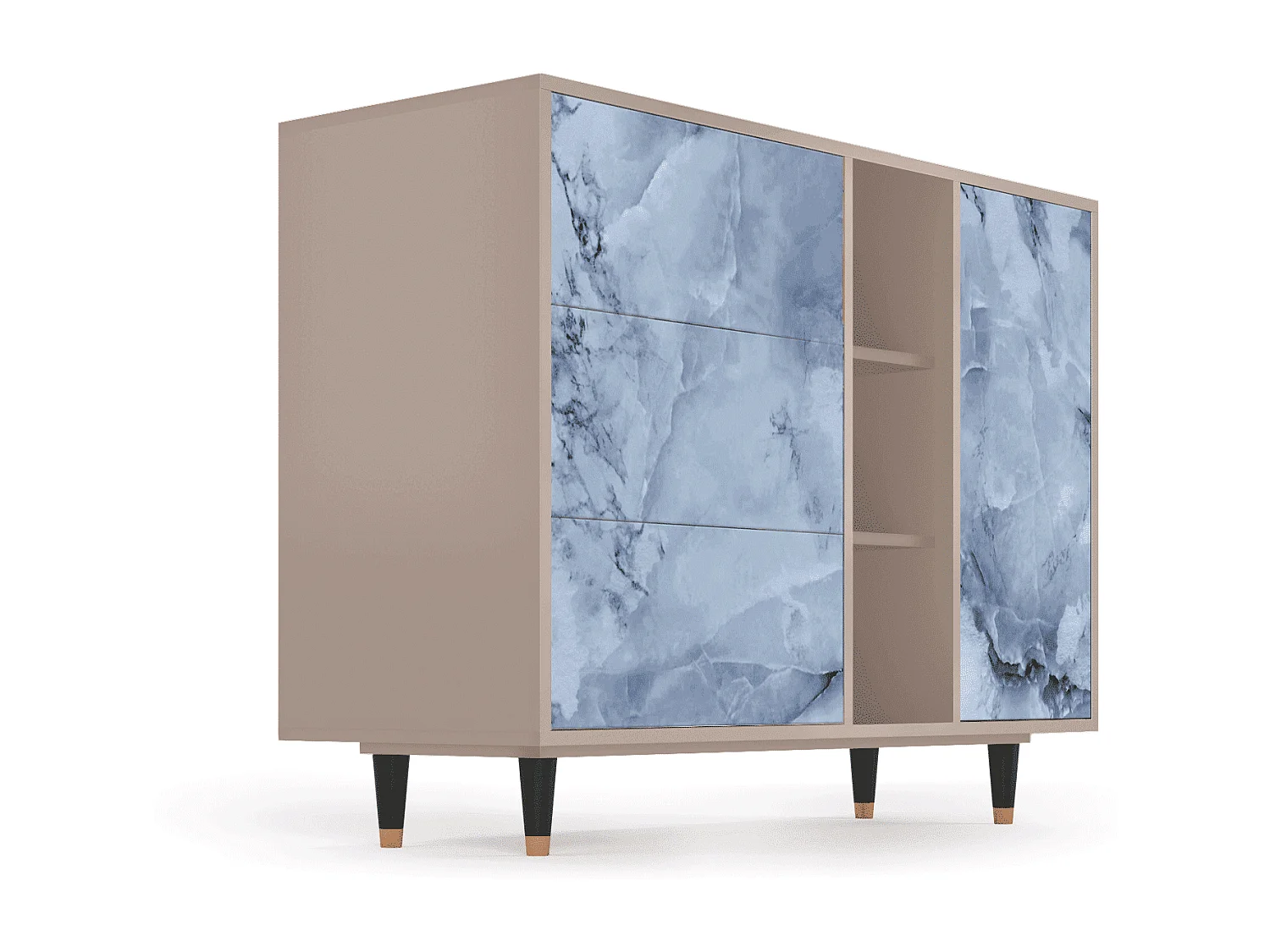 Kredens - 125x98x48 cm - BS2 - Feather Ice, Latte