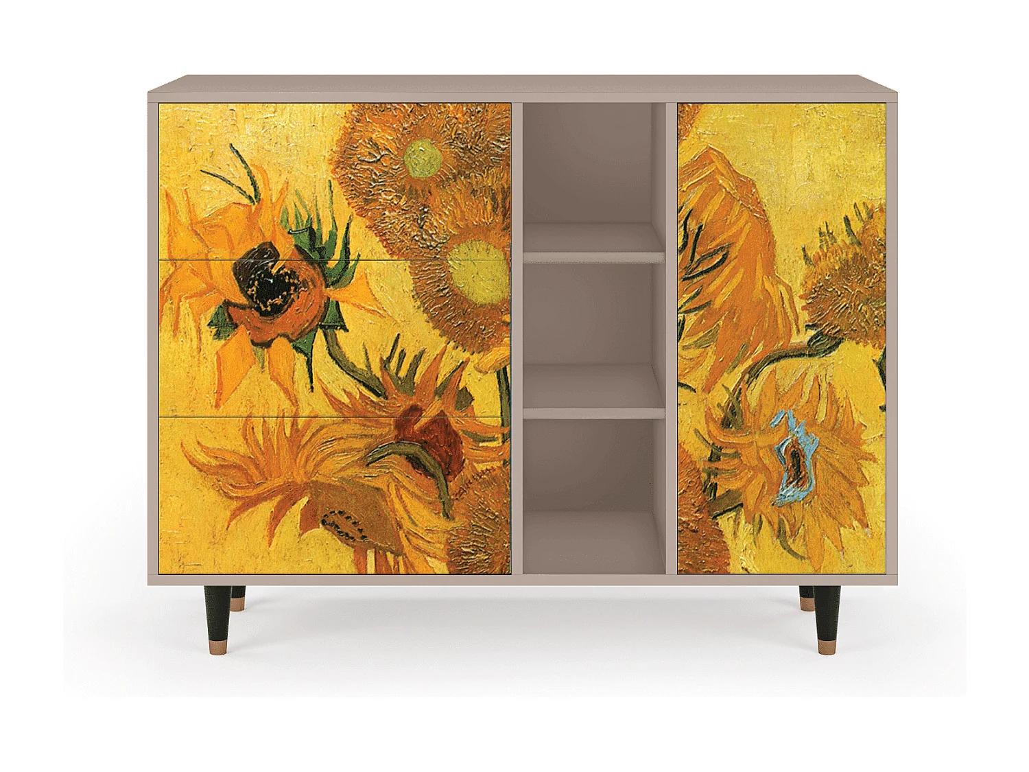 Aparador - 125x98x48 cm - BS2 - Sunflowers, Latte