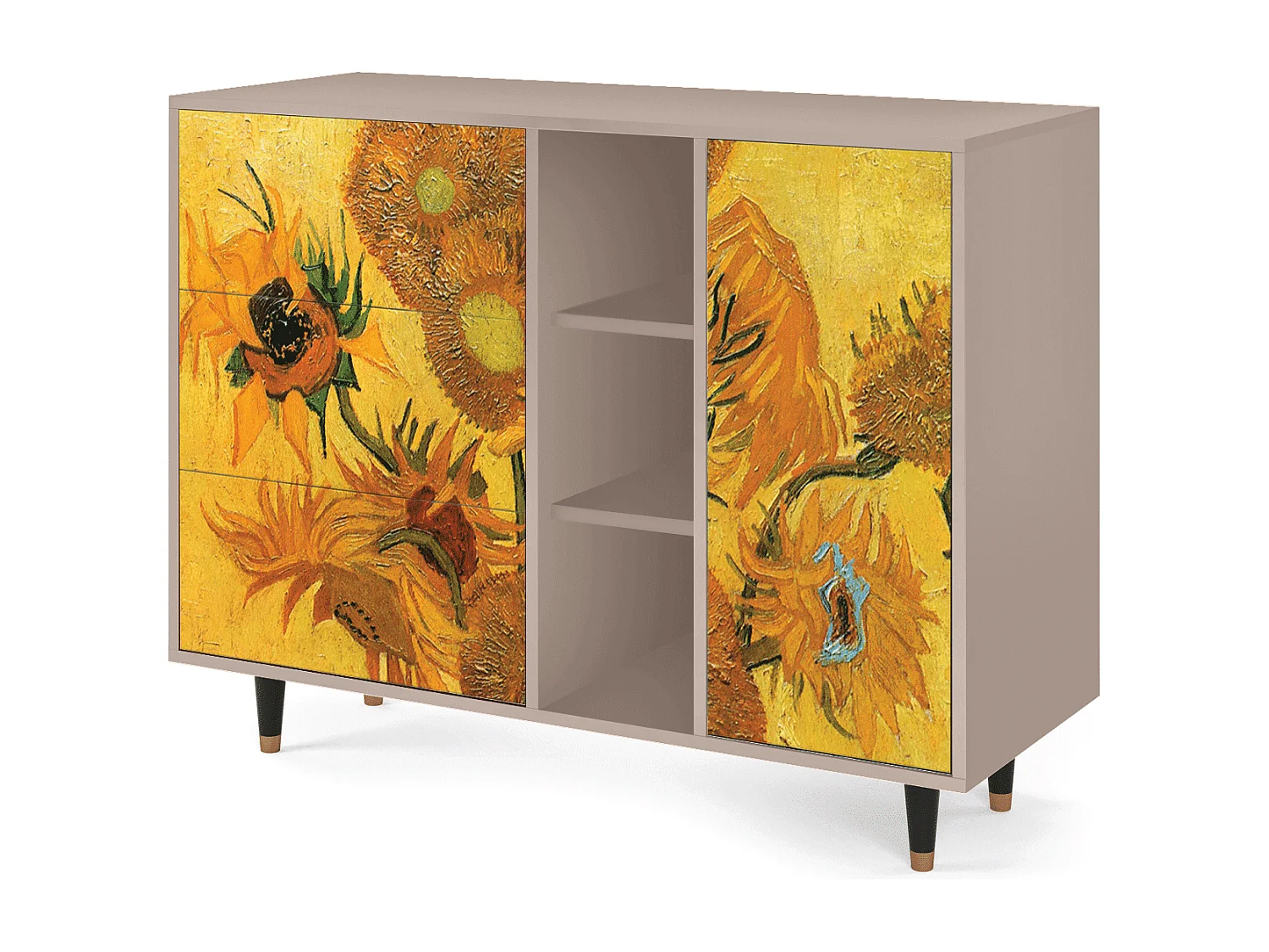 Aparador - 125x98x48 cm - BS2 - Sunflowers, Latte