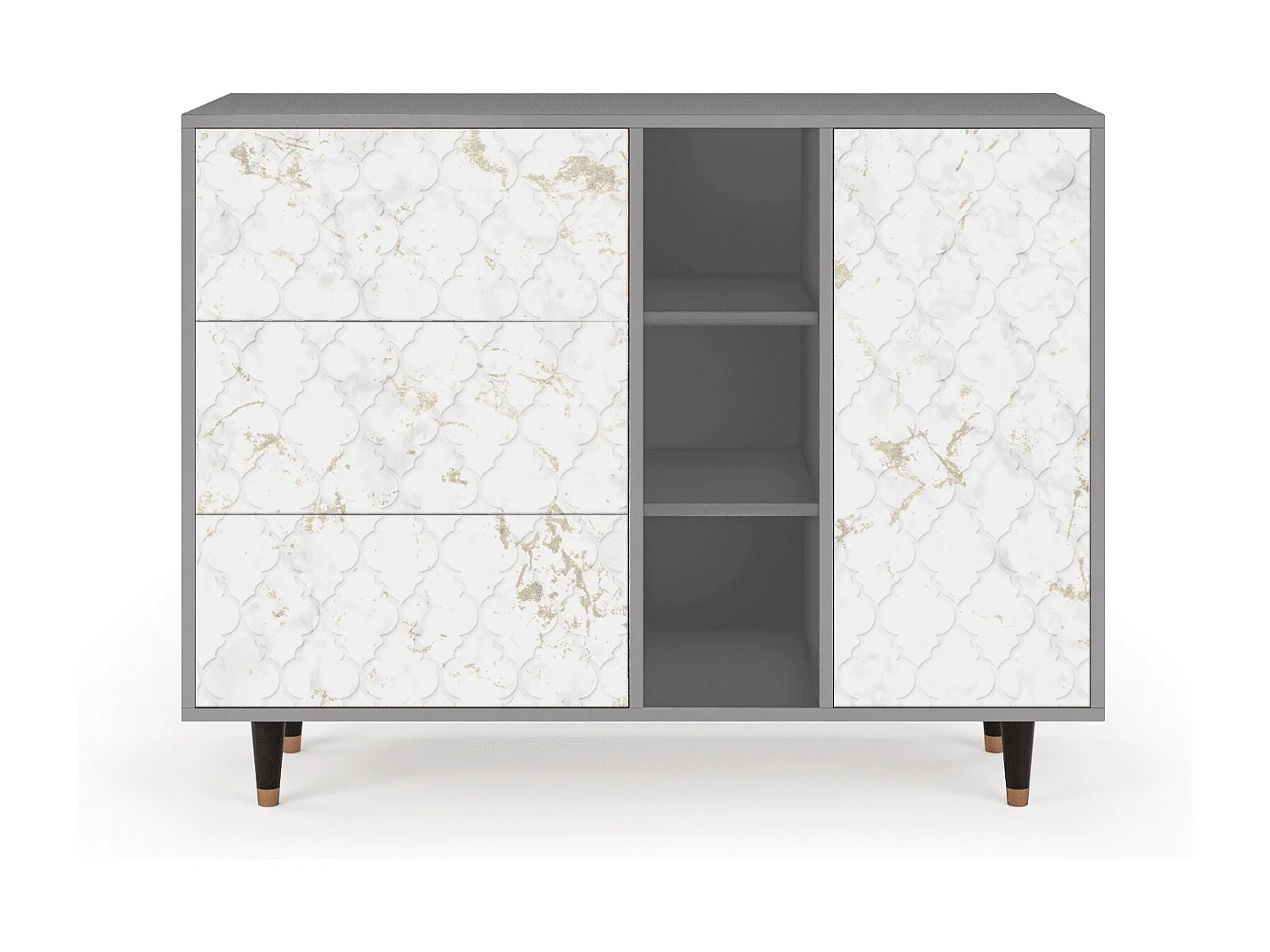 Sideboard - 125x98x48 cm - BS2 - Sweet Cotton, Grau