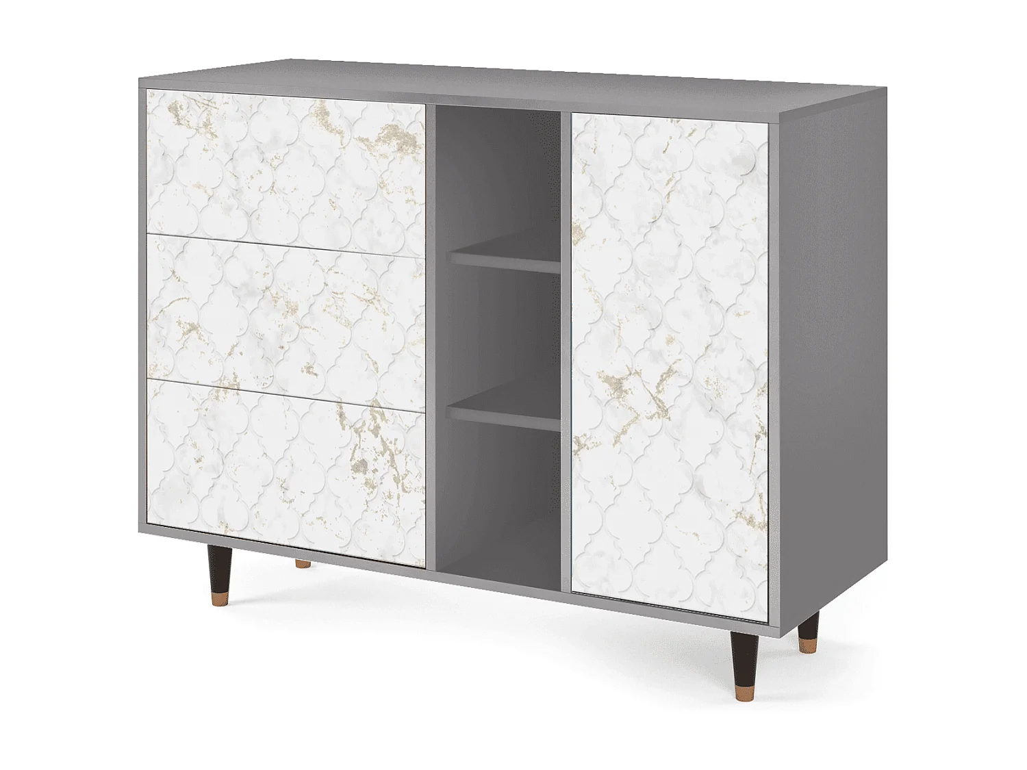 Sideboard - 125x98x48 cm - BS2 - Sweet Cotton, Grau