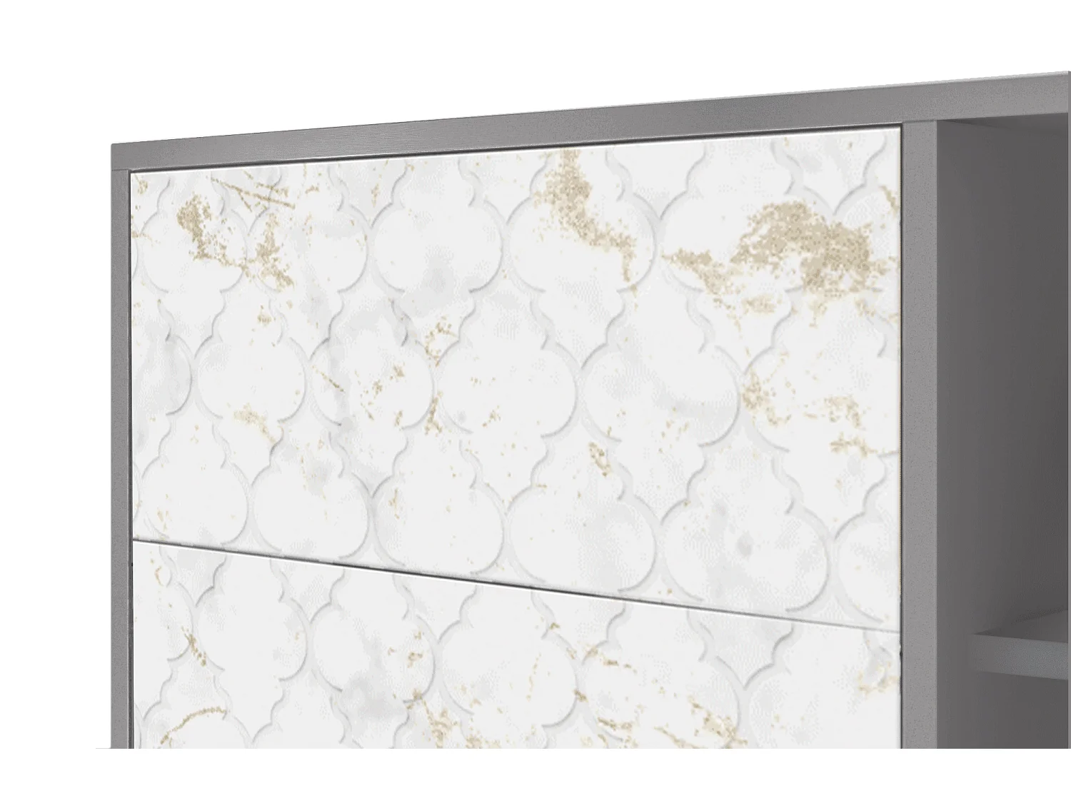 Buffet - 125x98x48 cm - BS2 - Sweet Cotton, Gris