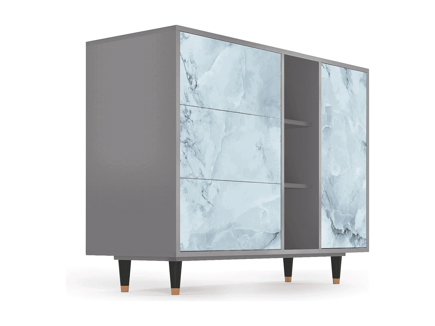 Dressoir - 125x98x48 cm - BS2 - Glacial Colour, Grijs
