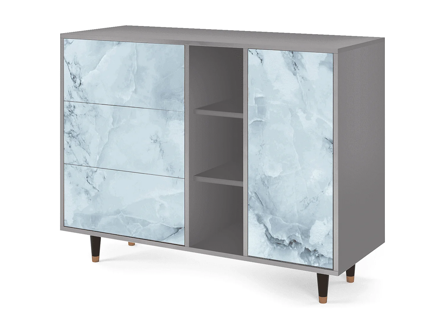 Buffet - 125x98x48 cm - BS2 - Glacial Colour, Gris