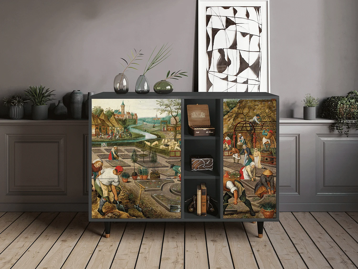 Buffet - 125x98x48 cm - BS2 - The Younger - Spring, Anthracite